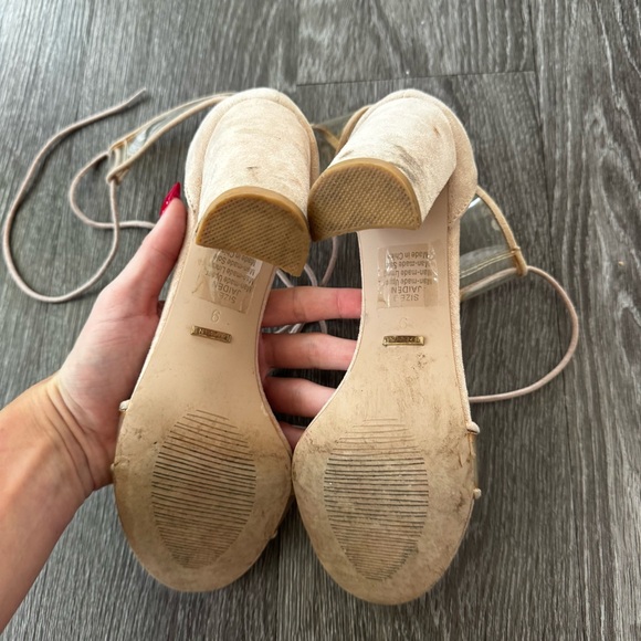 Billini Nude Clear Strap Tie Heels - Picture 5 of 8